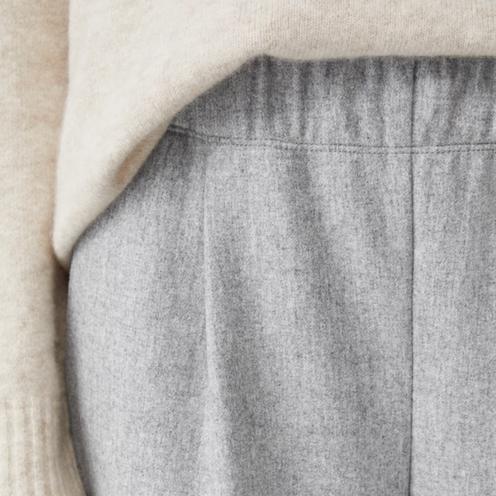 NWT Eileen Fisher Soft Wool Flannel Pleated Tapered Ankle Pants in Gray size XL - Picture 3 of 12